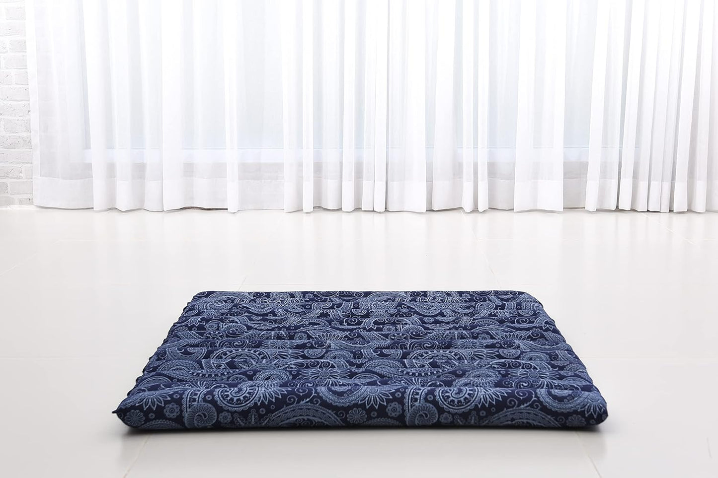 Leewadee Meditation Cushion Set – 1 Round Zafu Meditation Pillow and 1 Square Roll-Up Zabuton Meditation Mat, Pillows Bundle Filled with Kapok