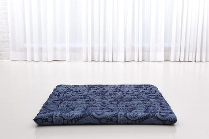Leewadee Meditation Cushion Set – 1 Round Zafu Meditation Pillow and 1 Square Roll-Up Zabuton Meditation Mat, Pillows Bundle Filled with Kapok