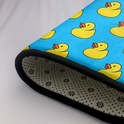 Rubber Duck Soft Flannel Playroom Rug with Anime Design - Yoga Mat Carpet, Machine Washable Floor Decor
