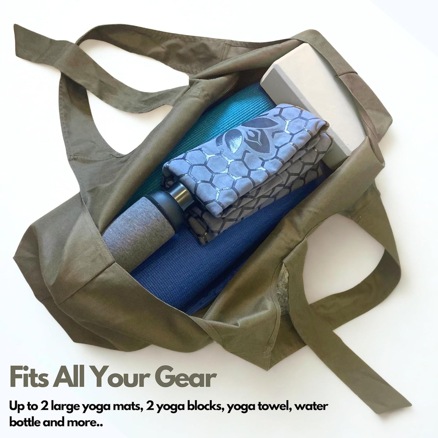 Yogiii Yoga Mat Bag | The ORIGINAL YogiiiTotePRO | Large Yoga Mat Bag or Yoga Mat Carrier with Side Pocket | Yoga Bag Fits Most Size Mats