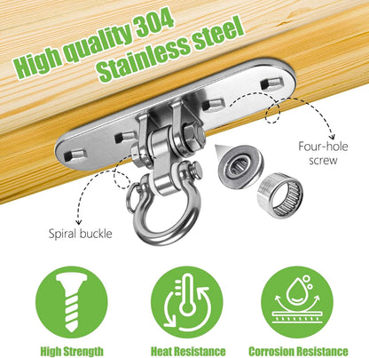 Heavy Bag Hanger,Stainless Wall Ceiling Mount Hook 180°/360° Rotation Wood Beam Holder Body Weight Strength Training Systems, Aerial Yoga Swing & Hammock