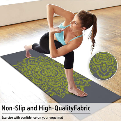 Hot Yoga Mat Towel with Corner Pockets Yoga Towels for Hot Yoga Non Slip with Travel Bag Sweat Absorbent Yoga Blankets Mat Cover for Workout Gym 70"x26" (Mountain-01, 70x26)