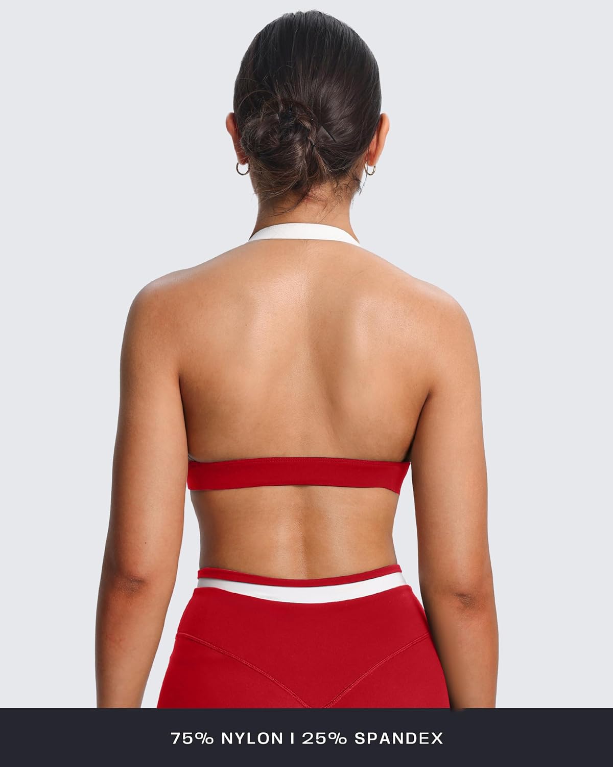 Aoxjox Women's Color Block Halter Workout Sports Bras Fitness Athletic Vanessa Bra Yoga Crop Tank