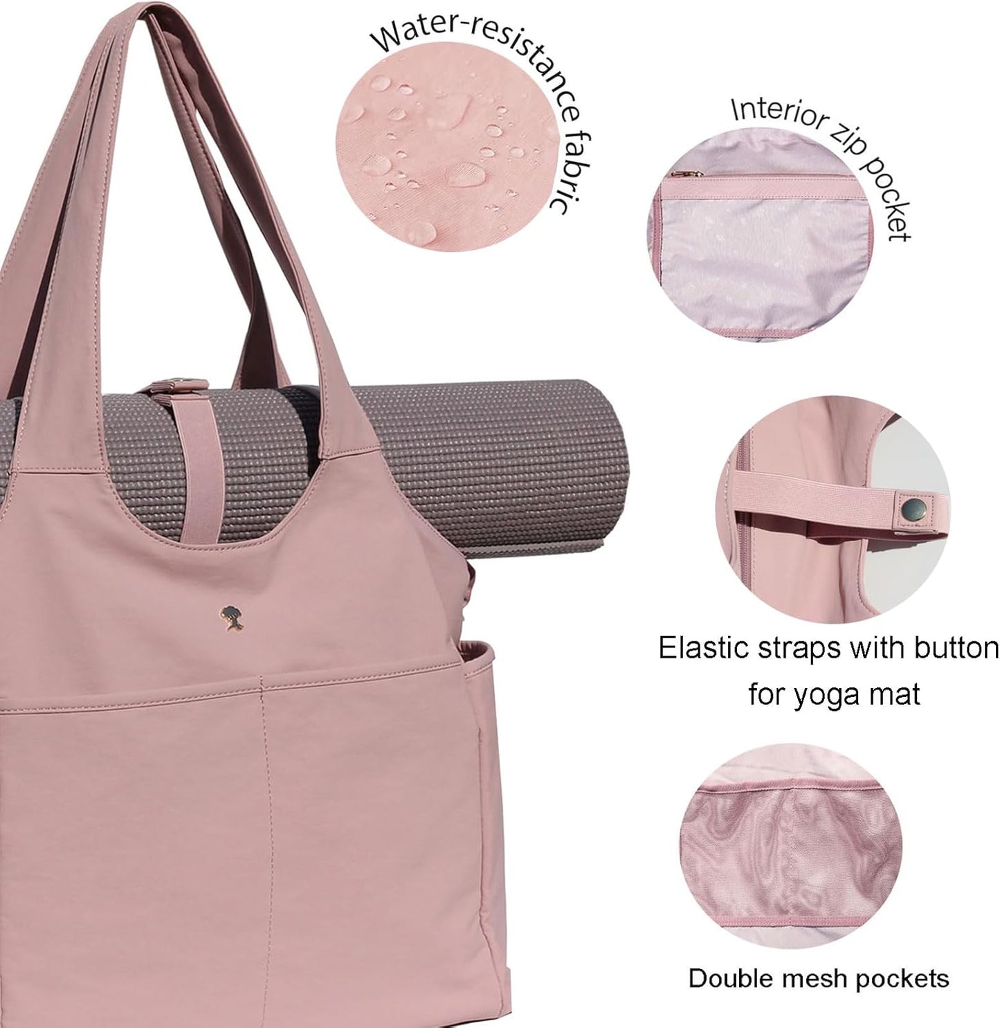 ESVAN Yoga Tote Bag Mat bag Women Shoulder Bags Carryall Tote for Travel Office Workout Gym Nurse Beach