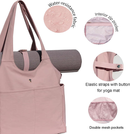 ESVAN Yoga Tote Bag Mat bag Women Shoulder Bags Carryall Tote for Travel Office Workout Gym Nurse Beach