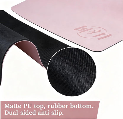 U&M Professional Non Slip PU Yoga Mat,Purple, Grey, Pink, Green 72x27 Inch 0.2" Thick Exercise Mat,| Sweatproof High Density | Anti-tear | Non-Slip Textured Surface | Natural Rubber Bottom Workout Mat for Women & Men Yoga Pilates Fitness