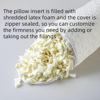 Kingnex Bolster Roll Pillow for Sleeping on Back or Side Under Knee to Relief Lower Back Pain Between Legs for Side Sleepers Cylinder Pillow with Removable Cooling Cover 20x8