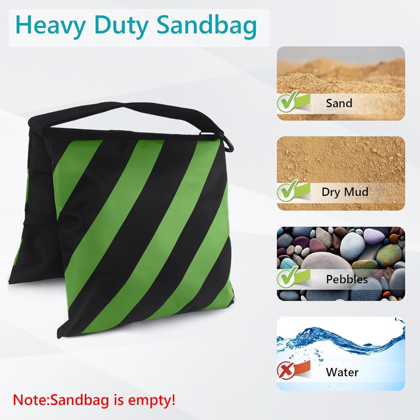 ABCCANOPY Photography Sandbag for Video Stand, Heavy Duty Weight Bags for Light Tripod, Camping Chair, 4 Packs (Black) No Sand