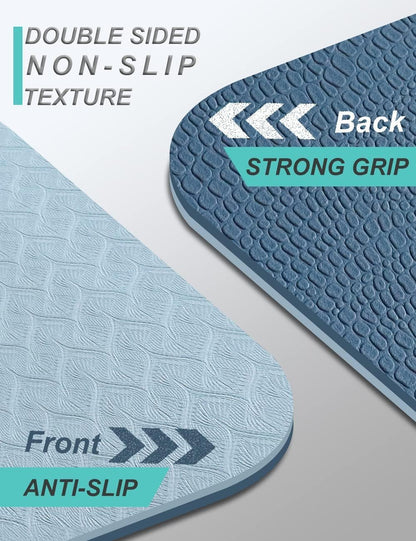 Yoga Mat Double-Sided Non Slip, 72'' x 32'' x 7mm - Extra Wide & Thick Yoga Mat for Women Men Kids, Professional TPE Yoga Mats for Home Workout, Yoga, Pilates and Floor Exercise, with Carrier Strap