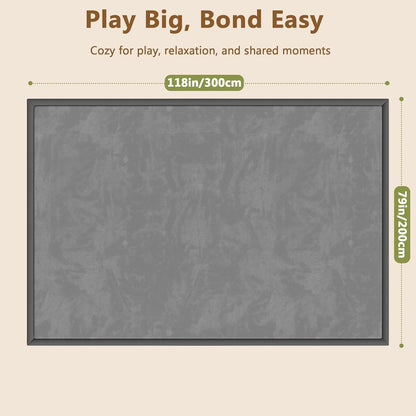 Baby Play Mat for Floor, 1.3'' Thick Memory Foam Tummy Time Mat - Super Soft Coral Velvet Nursery Rug with Non-Slip Backing, Crawling Rug for Toddlers/Infants, Yoga & Tatami Use, Oatmeal, 79''x 118''