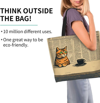 Tote Shoulder Bag Large Durable Reusable Eco-friendly Handbag Lightweight Stylish for Daily Use-19.7x15.7x5.9 Inch - Colors A
