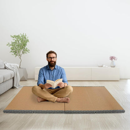Traditional Tatami Mattress,40"x78" Collapsible Floor Meditation Mat,Natural Coconut Fiber Sleeping Futon for Beds Meditation Spaces Yoga Meditation Rooms