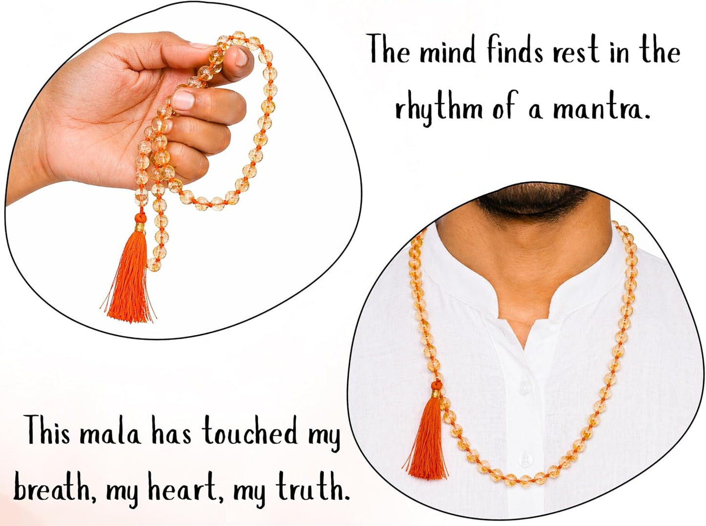 Amazing Gemstone 108 Beads Handmade Mala (Knotted, Rudraksha) - Colors B