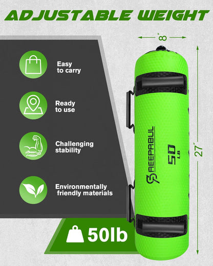 Aqua Bags for Workout 5-45lbs - Ultimate Core Water Weights Aqua Bag - Portable Stability Fitness -Stability, Core and Balance Training - Portable Fitness Equipment - Includes Three Bags