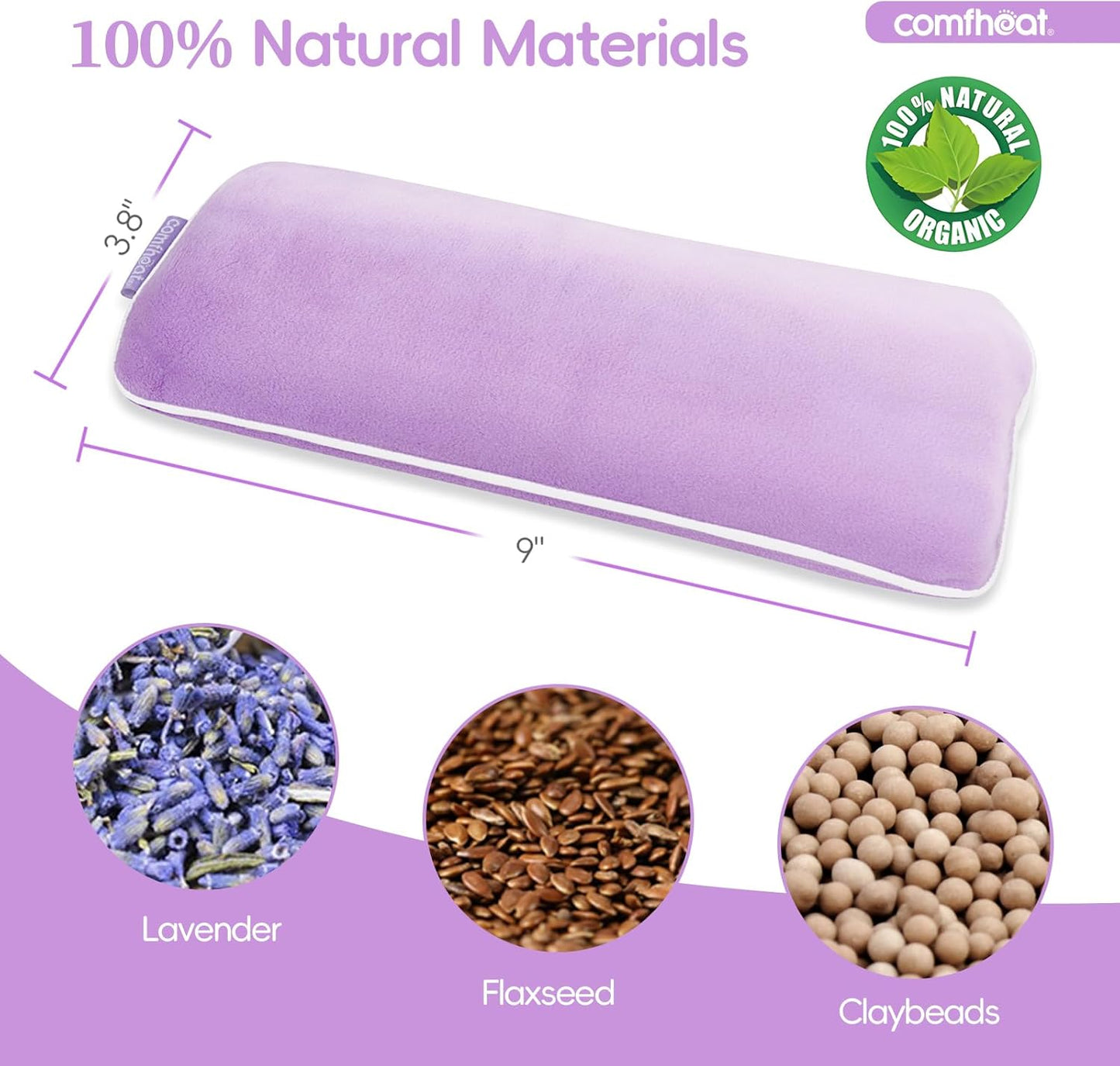 Unscented Weighted Eye Pillow for Yoga, Microwavable Moist Heat Eye Compress Mask with Washable Cover for Relaxation, Sleeping, Meditation, Yoga, Spa, Migraine Relief