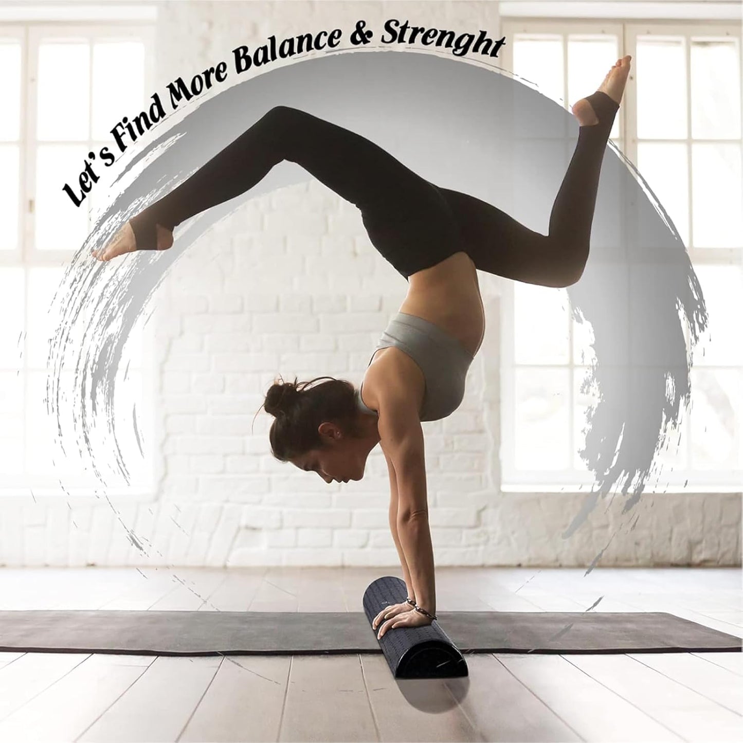 Yes4All High-Density EPP Half Round Back Roller Foam, Exercise Foam Roller for Yoga, Pilates & Stretching - 12, 18, 24, 36 inch