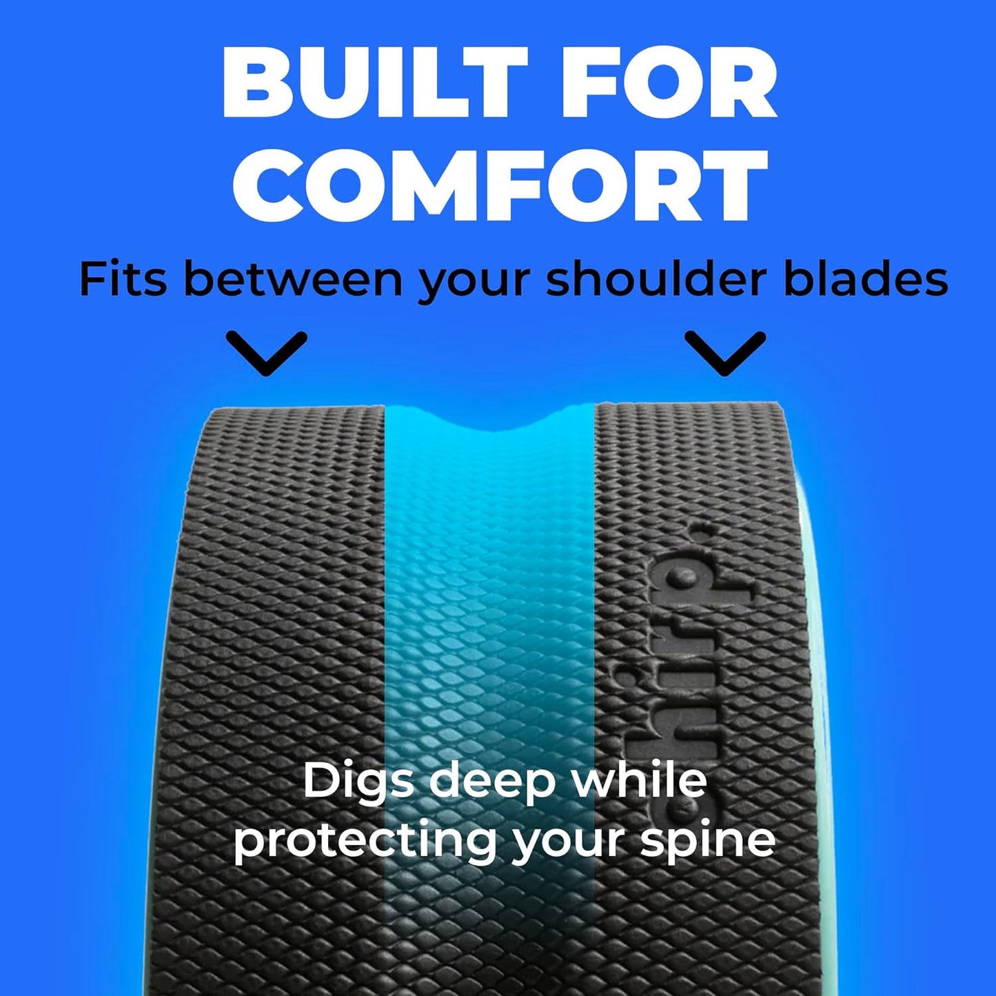 Chirp Wheel Foam Roller – Targeted Back & Neck Relief, Lumbar Spine Stretcher, Spinal Decompression Back Stretcher, Massage Roller with Density Foam for Physical Therapy, Supports 500lbs, 4-Pack Black
