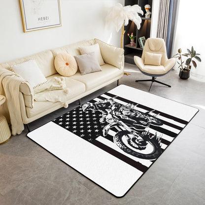 Feelyou Dirt Bike Area Rug 3x5 Kids Extreme Sports Green Honeycomb Living Room Rugs for Bedroom Boys Girls Teens Racing Motocross Rider Decorative Carpet Rug Non-Slip Motorcycle Indoor Floor Mat