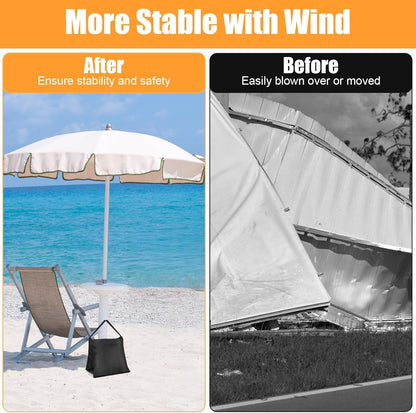 8 Packs Weighted Sand Bags, Heavy Duty Sandbags Weight Bags, Tripod Weight Sandbags for Canopy Tent, Umbrella Base, Backdrop Stand, Photo Tripod, Picnic Table,Fishing Chair (Black)