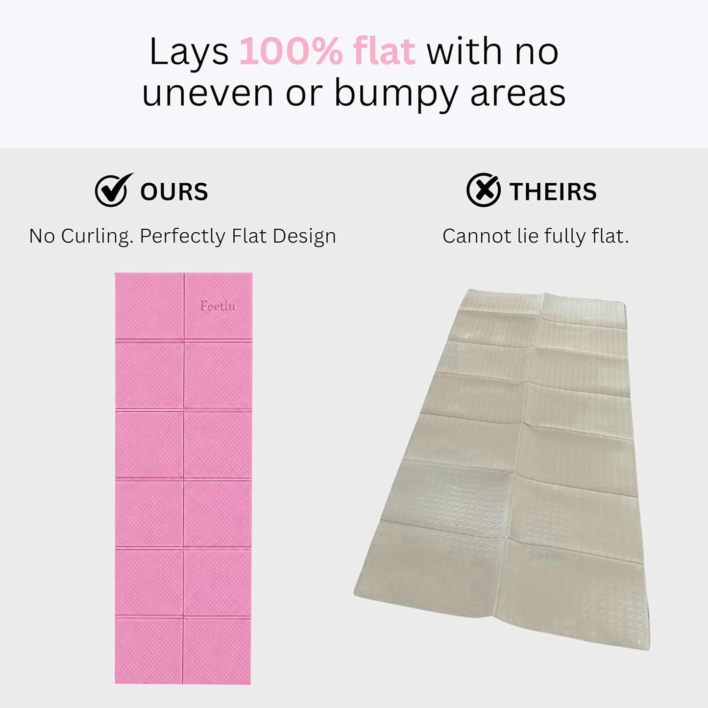 Foldable Yoga Mat, 6mm Thick, Lightweight, Anti-Slip, and Easy to Store – Perfect for Travel, Yoga, Pilates, Home Workouts, and Floor Exercises