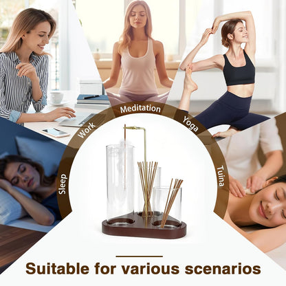 2 Pack Incense Holder, Incense Burner, Insence-Stick Holder Mess-Free Incense Burner Holder, Ideal for Meditation, Yoga, Relaxation, and Home Decor - Anti-Ash Flying