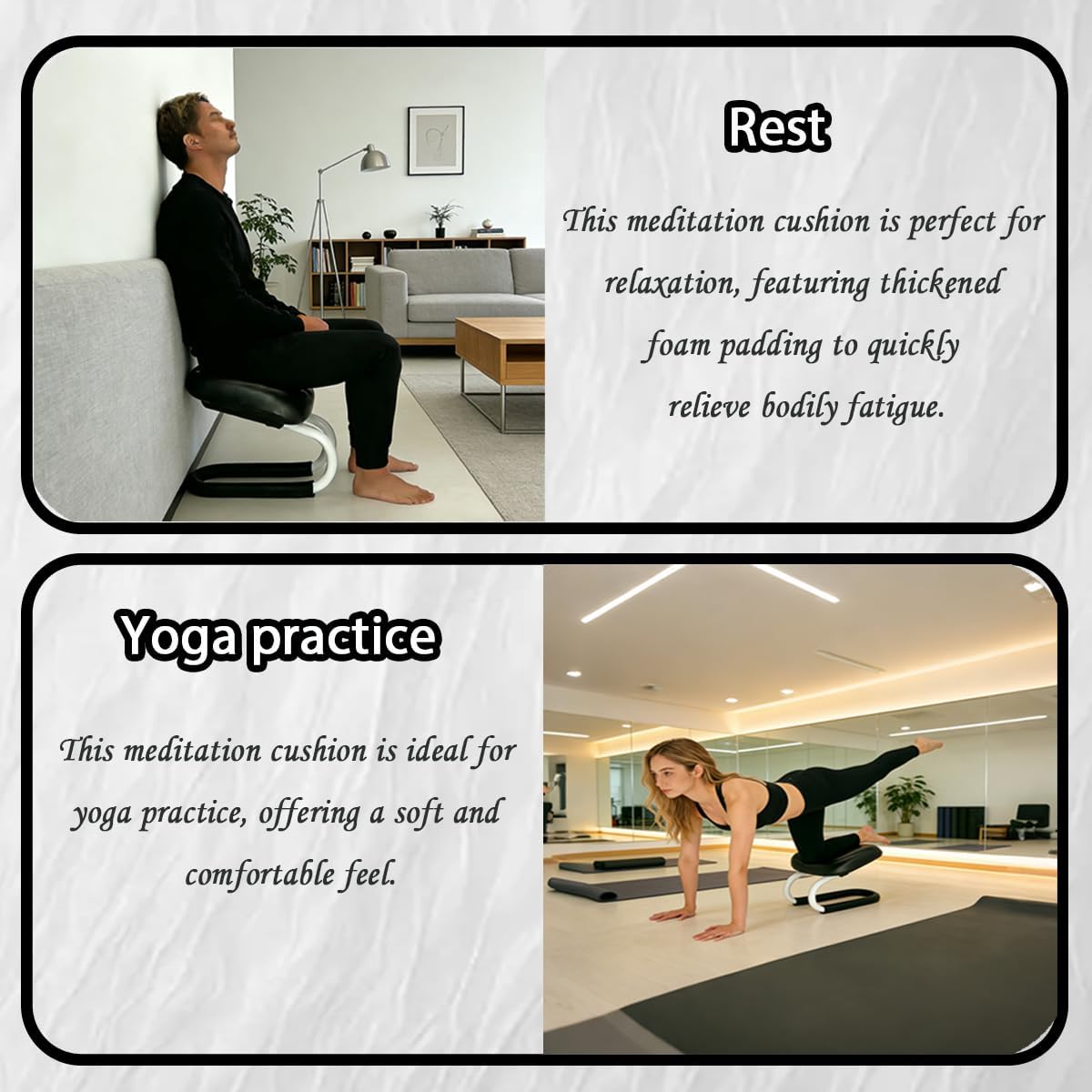 Meditation Bench,Adjustable Metal Kneeling Chair,Non-Slip Meditation Chair with Cushion,Ergonomic Meditation Chairs or Yoga Stool, Seiza Chairs for meditations, Home Studios, Yoga Rooms.