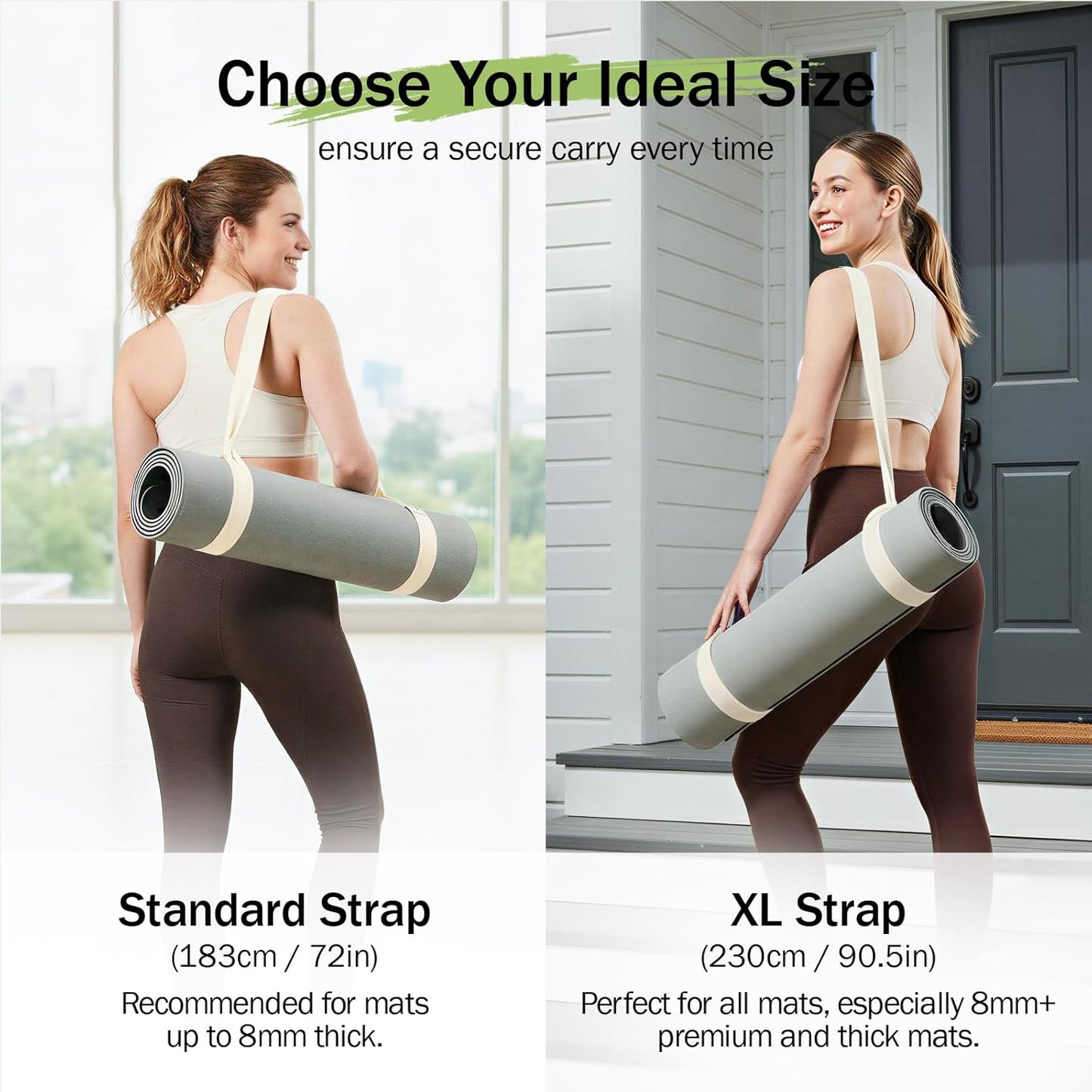 Slim Panda 2-Pack Yoga Mat Straps, Adjustable Yoga Mat Straps, Yoga Mat Storage Straps (Yoga mat not included)