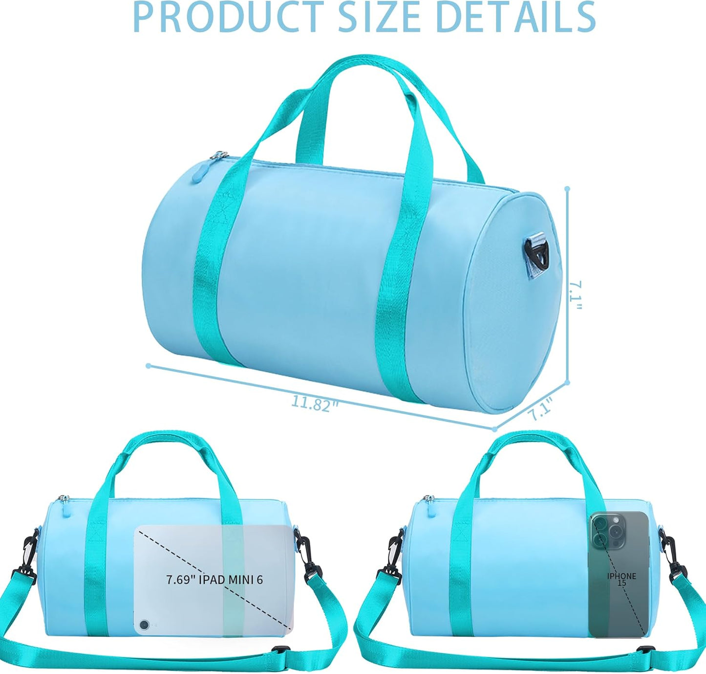 Ballet Dance Bag Mini Gym Bag Lightweight Small Duffle Bag 10L Cute Crossbody Bag for Yoga Swimming Sport (Black)