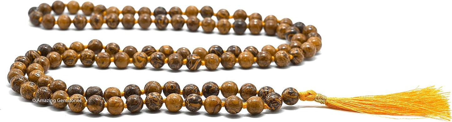 Amazing Gemstone 108 Beads Handmade Mala (Knotted, Rudraksha) - Colors B