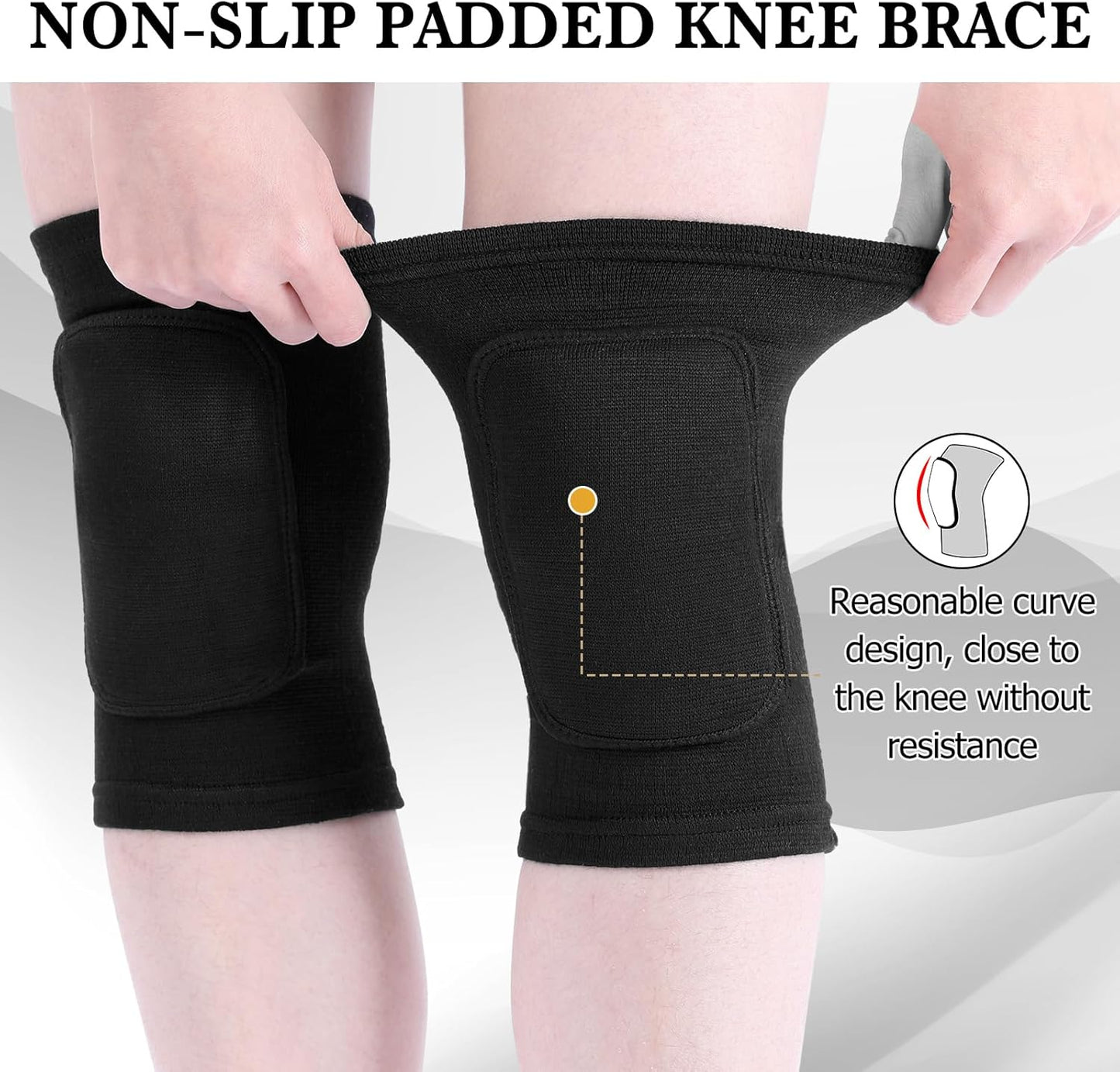 Eurzom 3 Pairs Dance Knee Pads Women Protective Non-Slip Knee Pads for Yoga Cheerleading Pole Floor Dance Volleyball