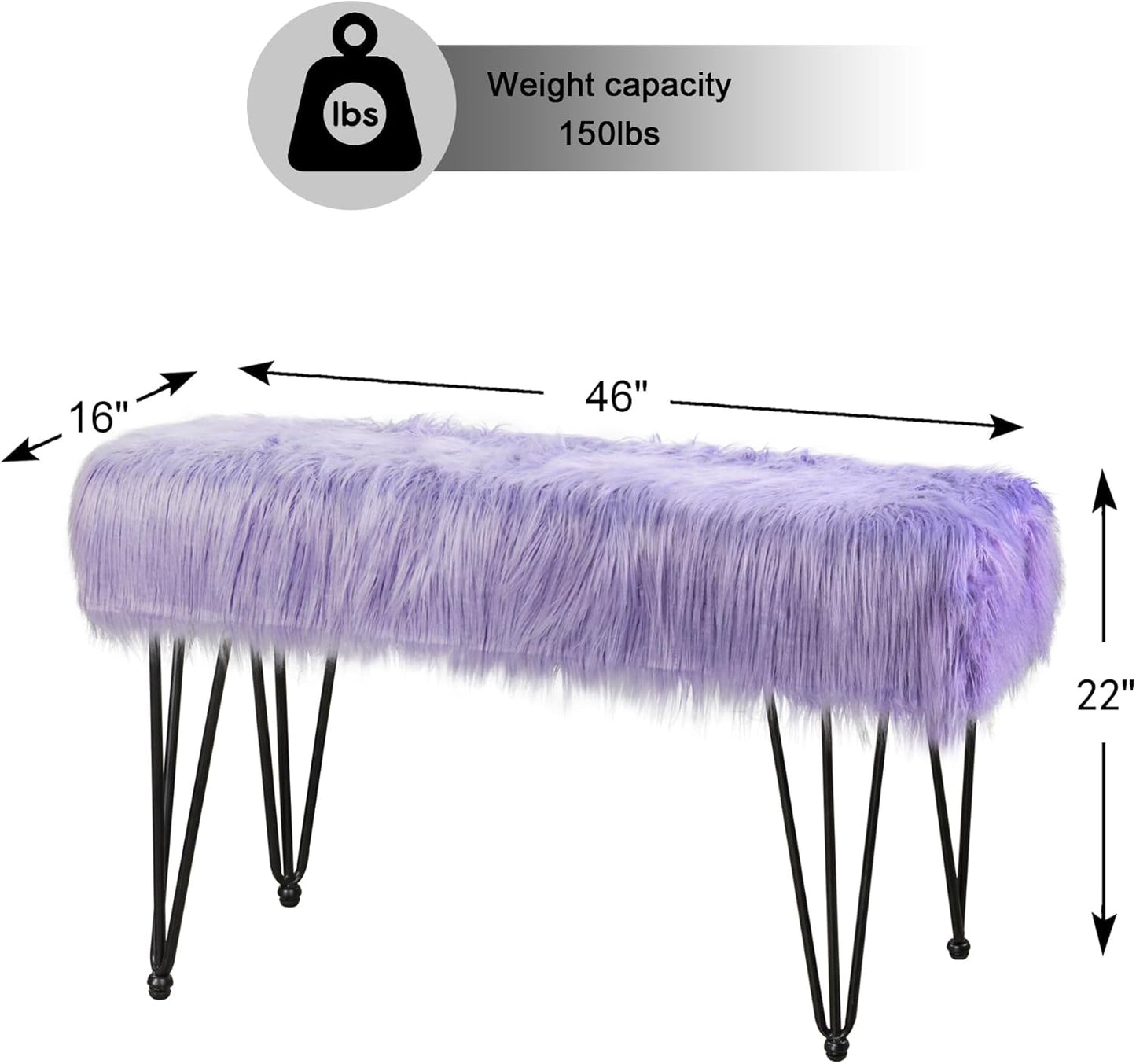 Home Soft Things Green Mongolian Faux Fur Ottoman, Desert Sage, 19'' x 13'' x 17'', Cozy Plush Fluffy Ottoman Foot Rest Stool for Living Room Bedroom Entryway Makeup Bench End of Bed Home Décor