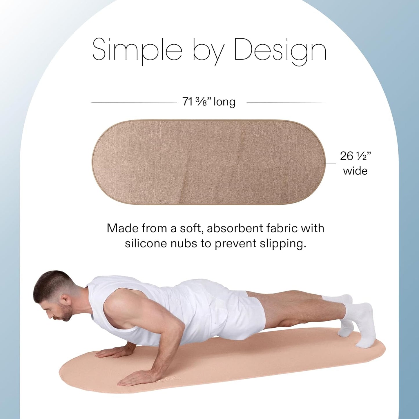 Bala Capsule Mat Towel for Gym, Blush - Slip-Resistant Yoga Mat with Sweat Absorbing Fabric for Pilates, Core Training & Exercise - Home Workout Essentials for Women & Men - Soft, Quick Dry Fitness