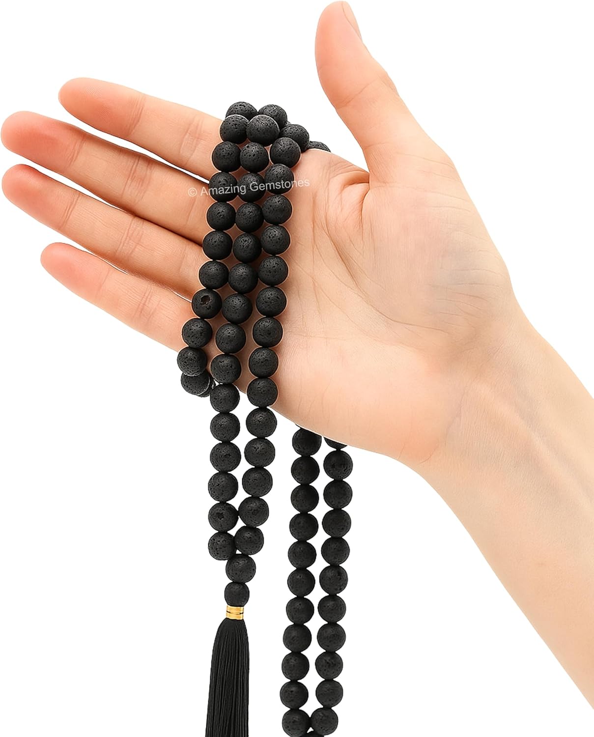Amazing Gemstone 108 Beads Handmade Mala (Knotted, Rudraksha) - Colors B