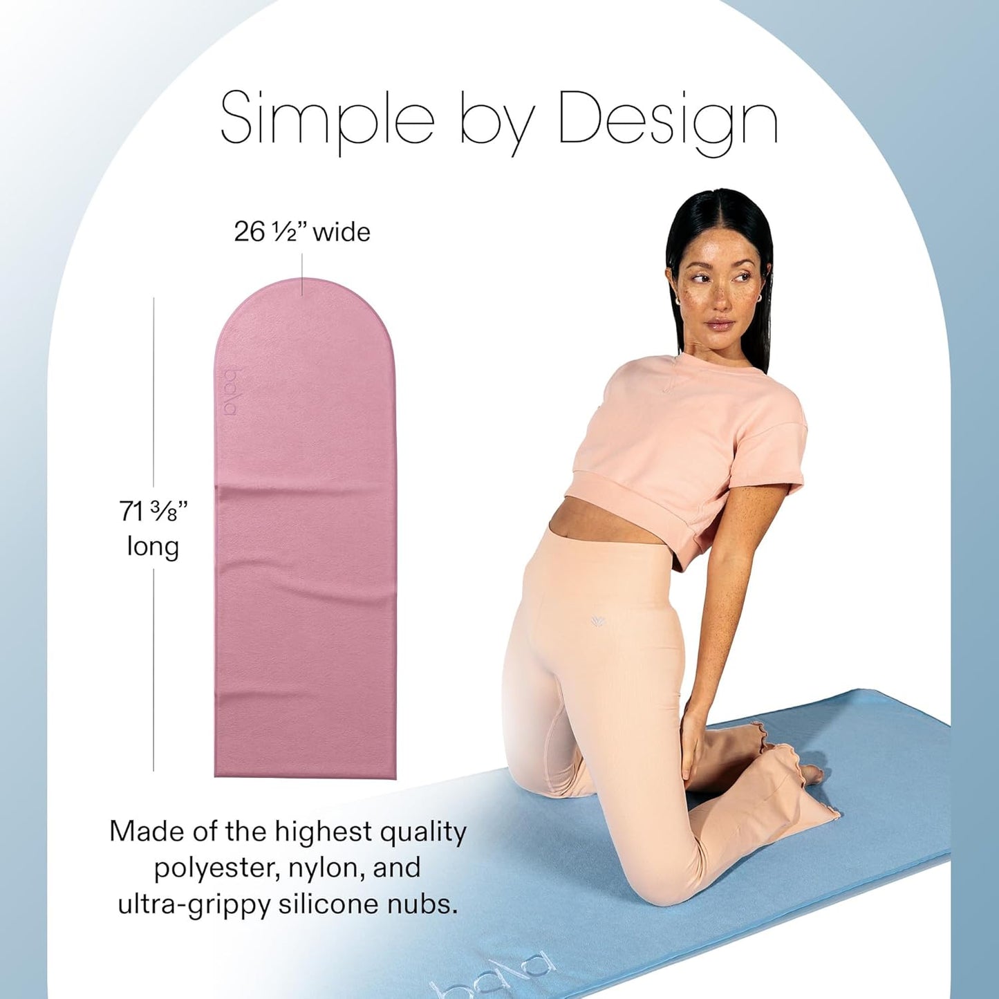 Bala Play Mat Towel, Sea - Non-Slip Absorbent Gym Towels Designed for Sweat, Hot Yoga, Pilates & Core Training Workouts - Fitness & Exercise Gear Essentials for Working Out - Men & Women