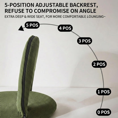 Foldable Floor Chair with Back Support, Tatami Style Floor Lounger for Bedroom, Bay Window, Balcony, Living Room, or Bedside – Single Seat with Backrest Cushion