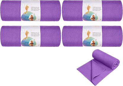 Hot Yoga Towel Non Slip- Microfiber Yoga Mat Towel for Hot Yoga, Pilates and Fitness 72" x 24", Sky Blue