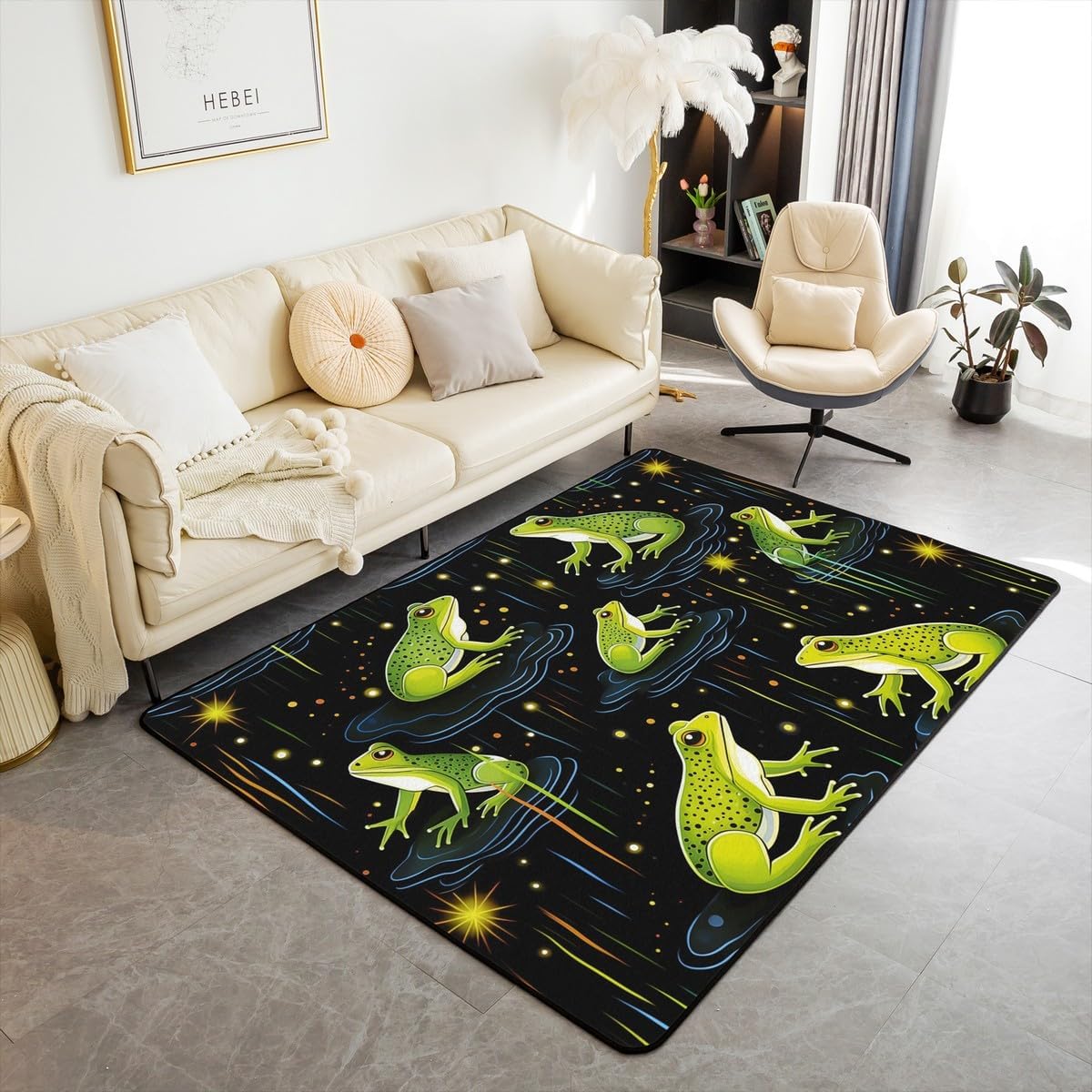 jejeloiu Yoga Chakras Area Rug 5x7, Boho Mandala Rugs for Living Room Bedroom for Kids Boys Girls Room Decor, Yoga Lover, Rainbow Chakras Indoor Floor Mat