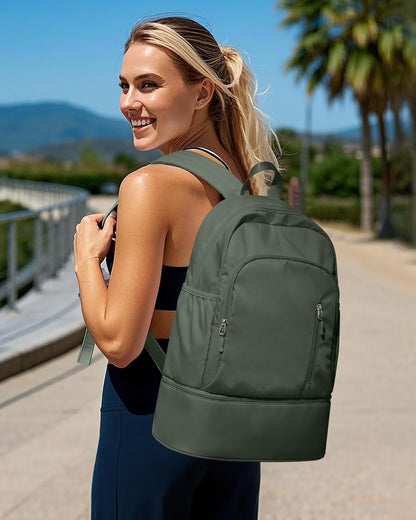 Gym Backpack for Women Men,Cheer bag,Lightweight Gym Bag with Shoe Compartment, Waterproof Sports Backpack with Wet Pocket, Black