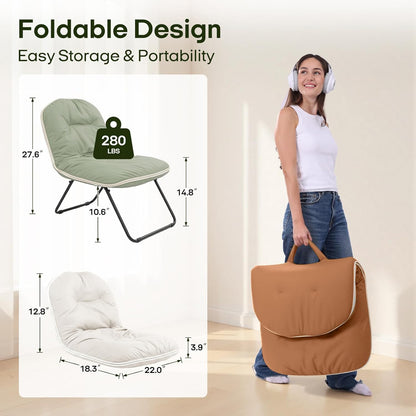 ZonLi Floor Chair for Adults, Adjustable Folding Meditation Chair with Back Support, Cozy Lazy Floor Sofa Chair for Reading Gaming Relaxing, Japandi Lounge Seat for Bedroom Dorm Living Room,Brown
