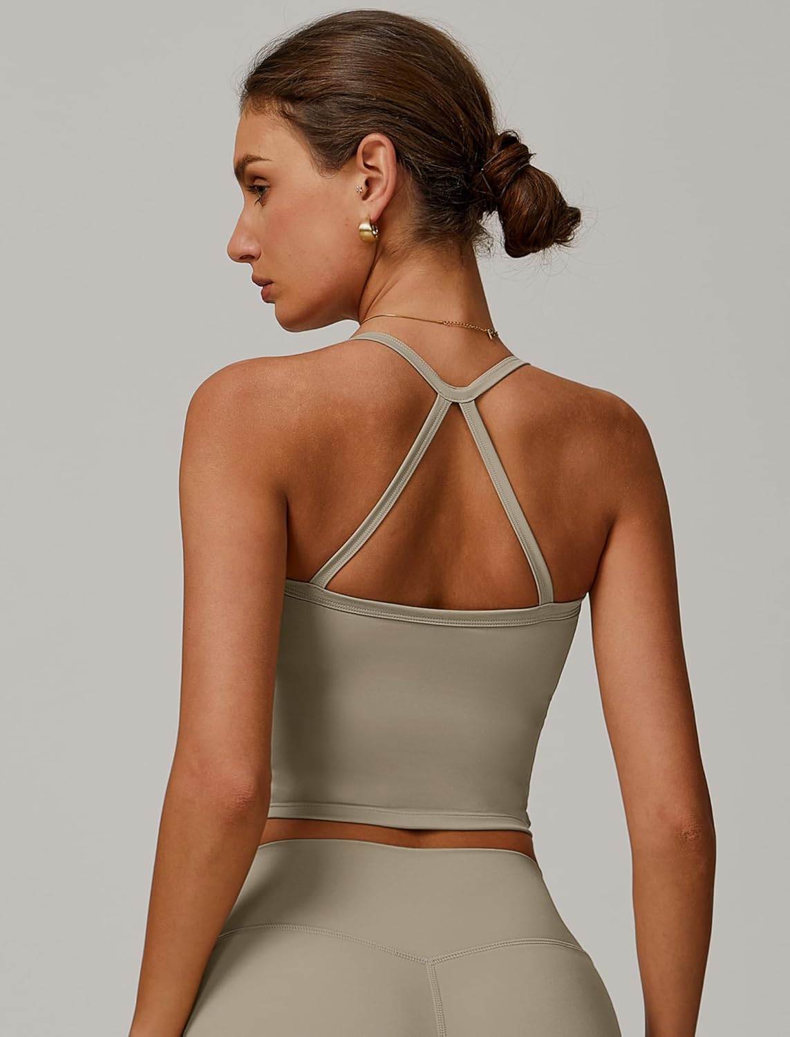 QBGJTD Womens Longline Sports Bras Cross Back Active Gym Yoga Padded Workout Crop Tank Top with Built in Bra