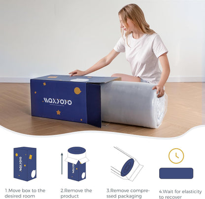 MAXYOYO Bohemian Retro Mattress Boho Floral Japanese Futon Mattress Tatami Floor Mat Foldable Portable Camping, Sleeping Pad, Lounger Couch Bed Full Size
