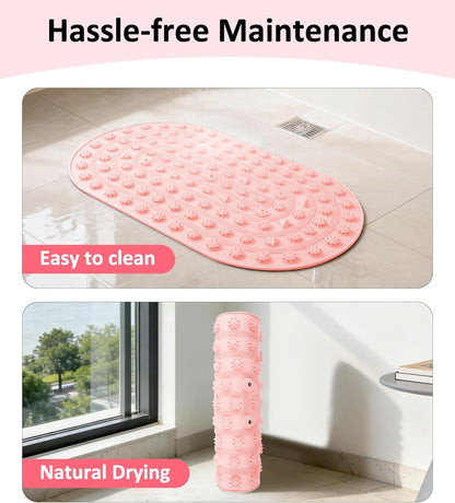 Acupressure Foot Massage Mat - Portable Foldable Foot Massager Mat for Bathroom, Yoga, Outdoor Games, Office Standing Desk Pad, Relieve Foot Pain, Anti-Slip, 30 x 18 inch (Grey)