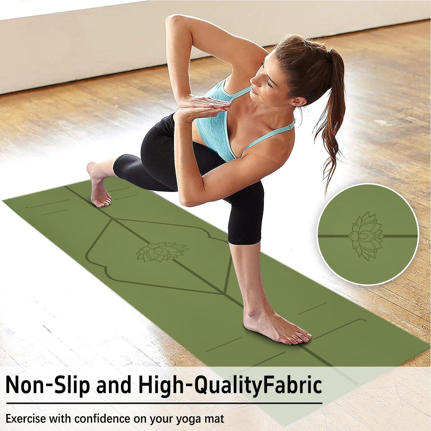 Hot Yoga Mat Towel with Corner Pockets Yoga Towels for Hot Yoga Non Slip with Travel Bag Sweat Absorbent Yoga Blankets Mat Cover for Workout Gym 70"x26" (Mountain-01, 70x26)