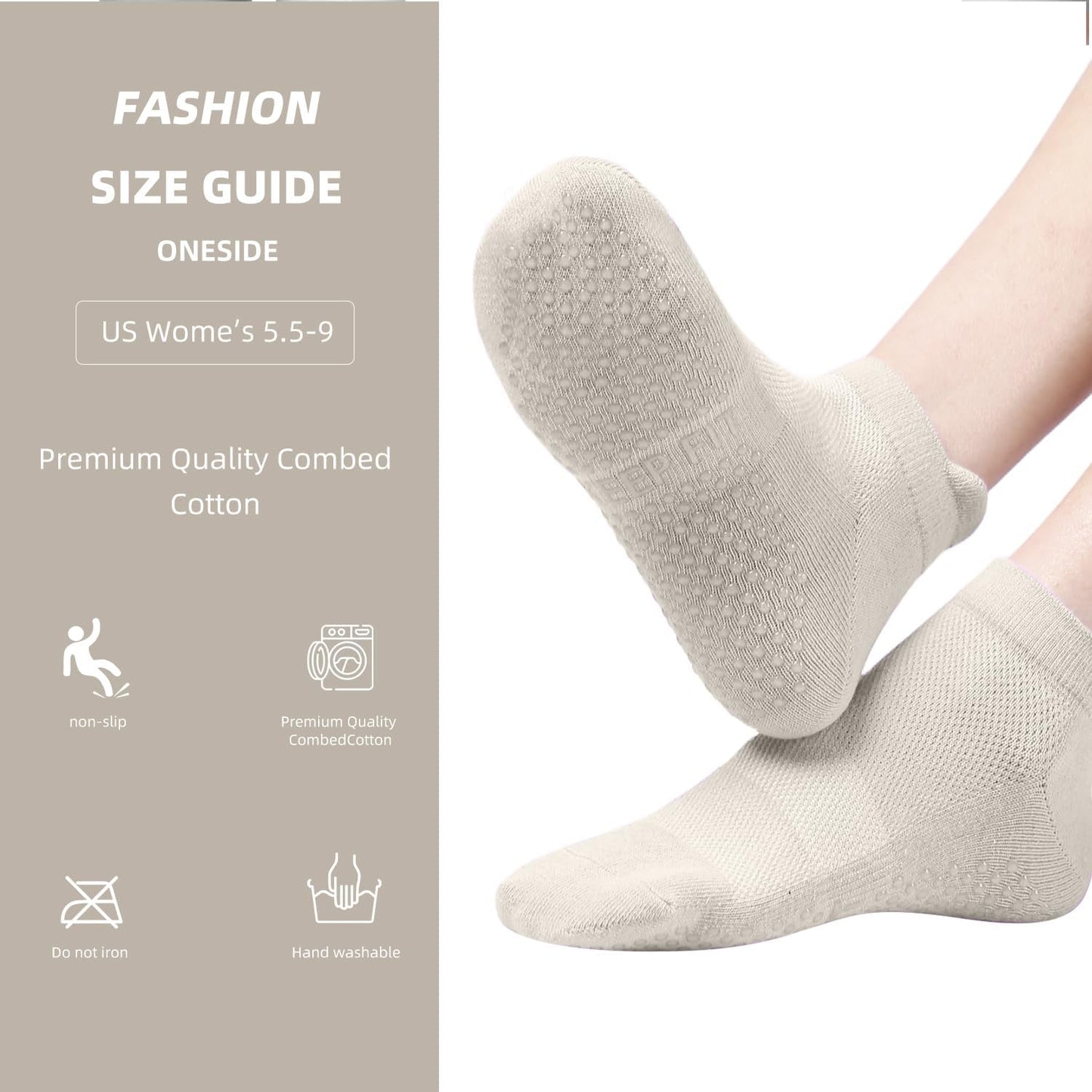 Acetin 4 Pairs Grip Socks Pilates Socks for Women