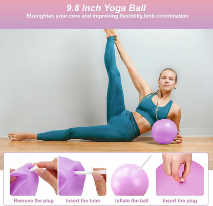 Luscinia Pilates Kit,Home Pilates Ring Kit for Women,Pilates Equipment Ring and Ball Set with Pilates Ring, Pilates Ball, Resistance Bands, Figure 8 Band & Accessories Pilates Starter Kit