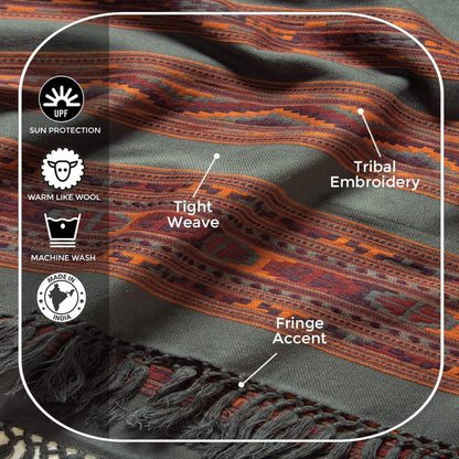 Meditation Shawl or Blanket, Exotic Shawl/Wrap, Oversize Scarf or Stole. Unisex