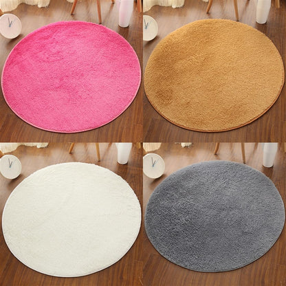 Plush Round Rug Soft Indoor Modern Area Rugs Yoga Mat for Children Bedroom Home Decor Nursery Grey 2 Feet