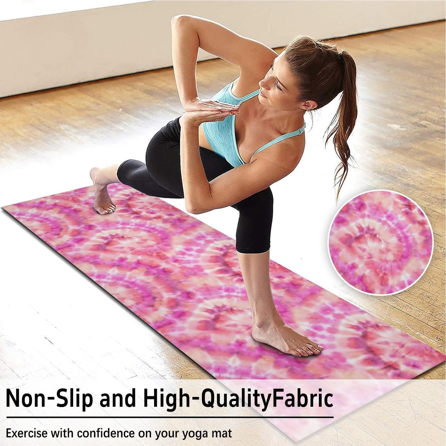 Hot Yoga Mat Towel with Corner Pockets Yoga Towels for Hot Yoga Non Slip with Travel Bag Sweat Absorbent Yoga Blankets Mat Cover for Workout Gym 70"x26" (Mountain-01, 70x26)