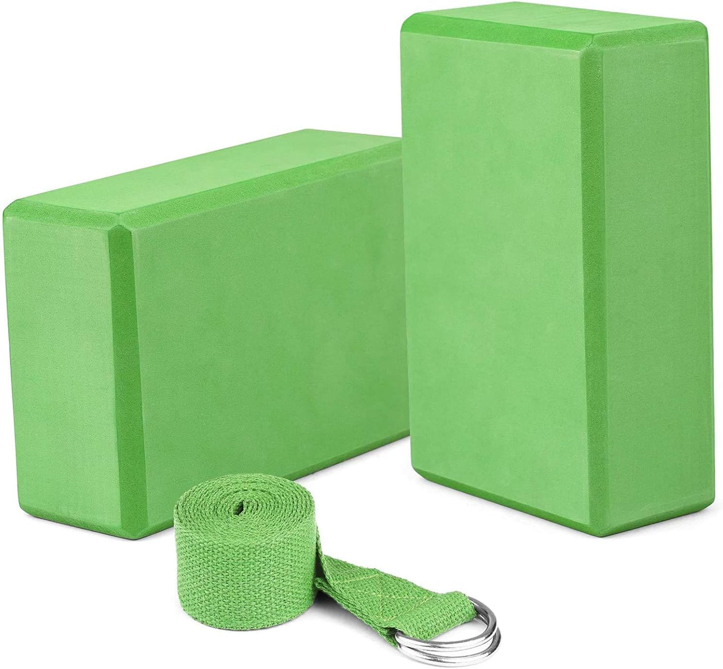 Yoga Blocks Yoga Strap Set EVA Yoga Blocks with Strap for Yoga Pilates Meditation