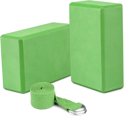 Yoga Blocks Yoga Strap Set EVA Yoga Blocks with Strap for Yoga Pilates Meditation